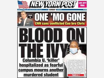 NEW YORK CITY: New York Post Front Cover