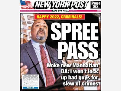 NEW YORK POST FRONT PAGE: Manhattan DA to stop seeking prison sentences in slew of criminal cases