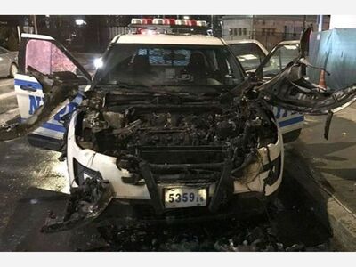 WELCOME TO THE BRONX: A NYPD Patrol Car Was Set On Fire Outside A Subway Station