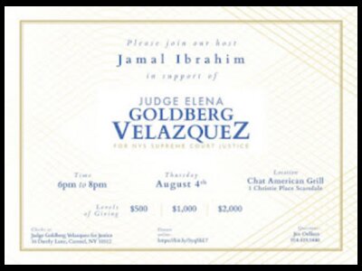 Fundraiser for Judge Elena Goldberg Velazquez for Supreme Court